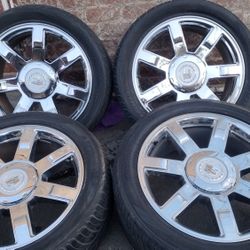 WHEELS AND TIRES FOR CADILLAC ESCALADE, 22" X 9" LIKE NEW 