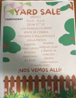 Yard sale on Saturday lots of quality items