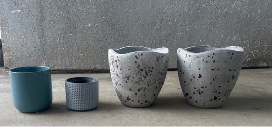 (2)Allen  7.992-in W  x 7.677-in H Gray Ceramic  Planter