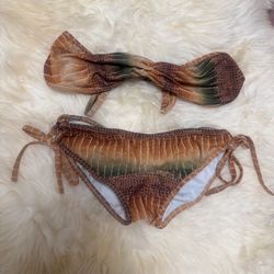 New small animal print bikini festival rave raver dance outfit lingerie y2k boho   
