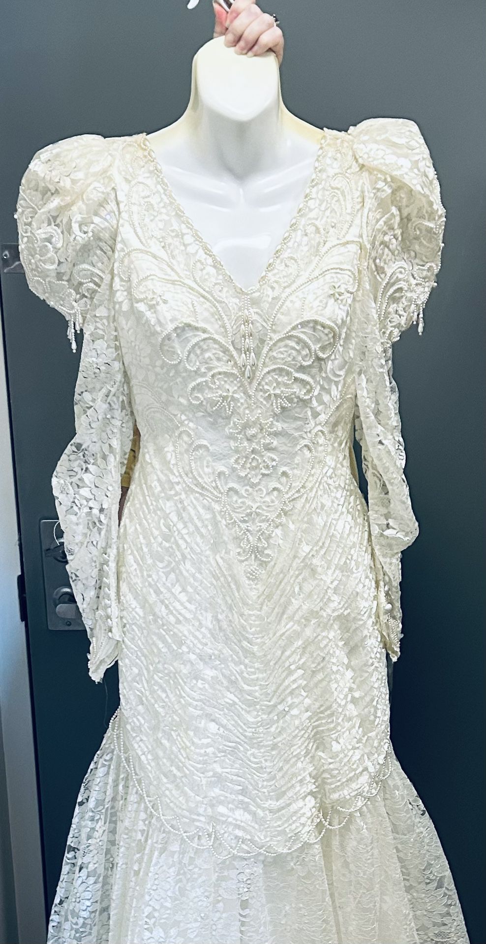 Wedding Dress And Veil White Size 10