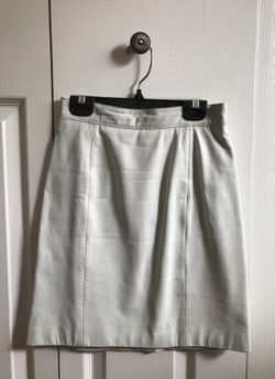Ladies leather white skirt