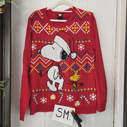 Adult SMALL  Santa Snoopy Christmas Ugly Sweater
