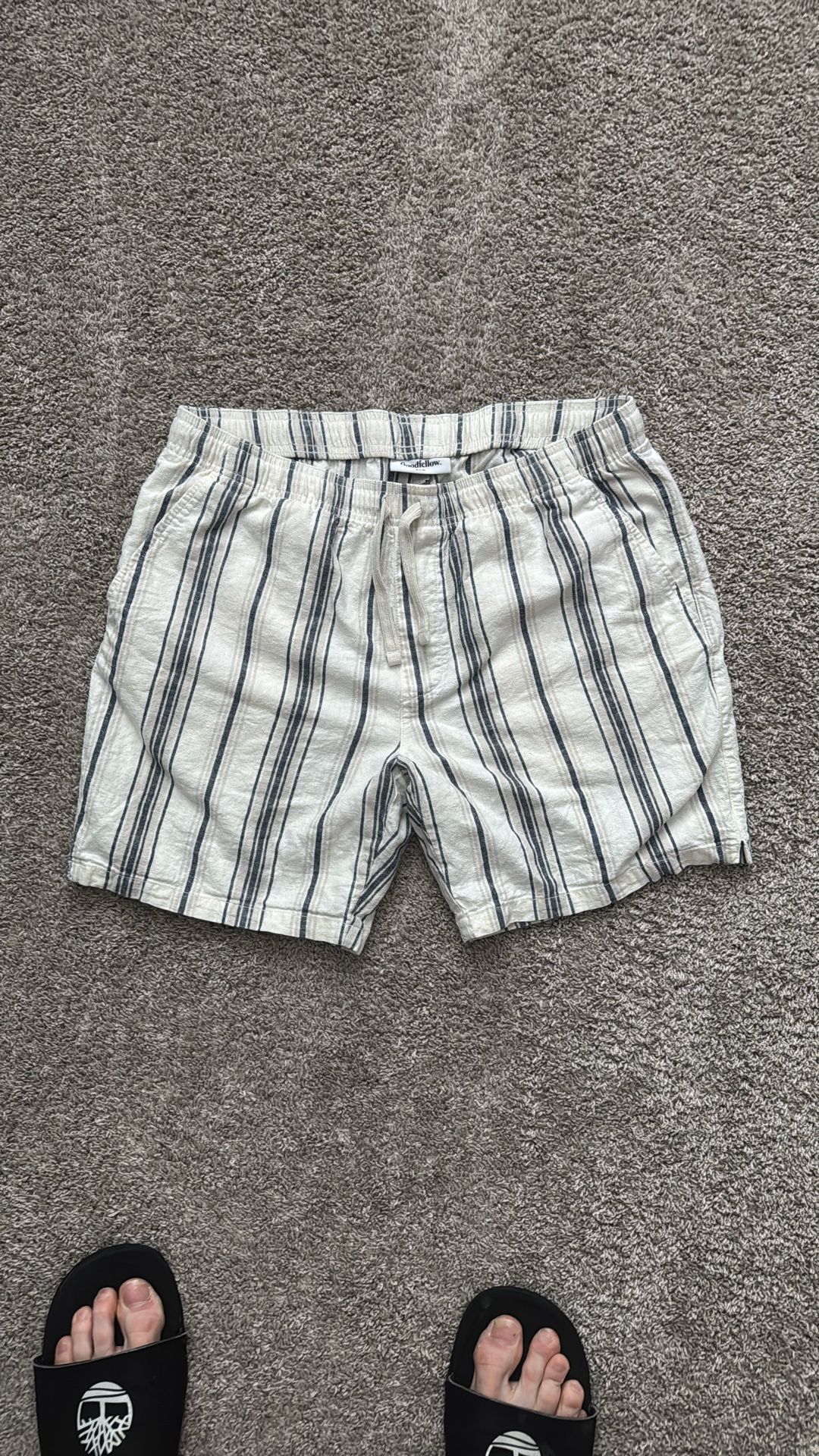 Goodfellow Men’s Medium Blue and White Striped Casual Shorts