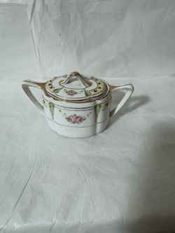 Vintage Porcelain Sugar Bowl with Lid
