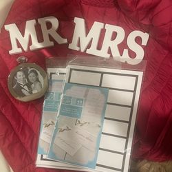 Wedding Items, Frame, &2pks. Placecards