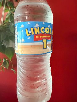 Custom Toy Story Birthday Water Bottle Label