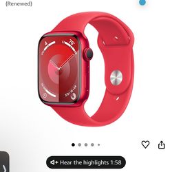 Apple Watch Series 9 [GPS, 45mm] - (PRODUCT)RED Aluminum Case with (PRODUCT)RED Sport Band, S/M