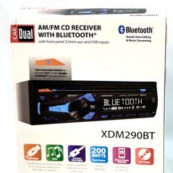 Dual Electronics XDM290BT Single DIN Car Stereo, Bluetooth, CD Player, USB, MP3, WMA, Siri/Google Assist Button