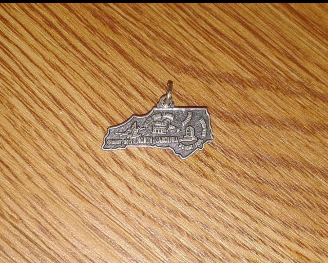 Vintage Sterling Silver Charm Bracelet North Carolina Charm