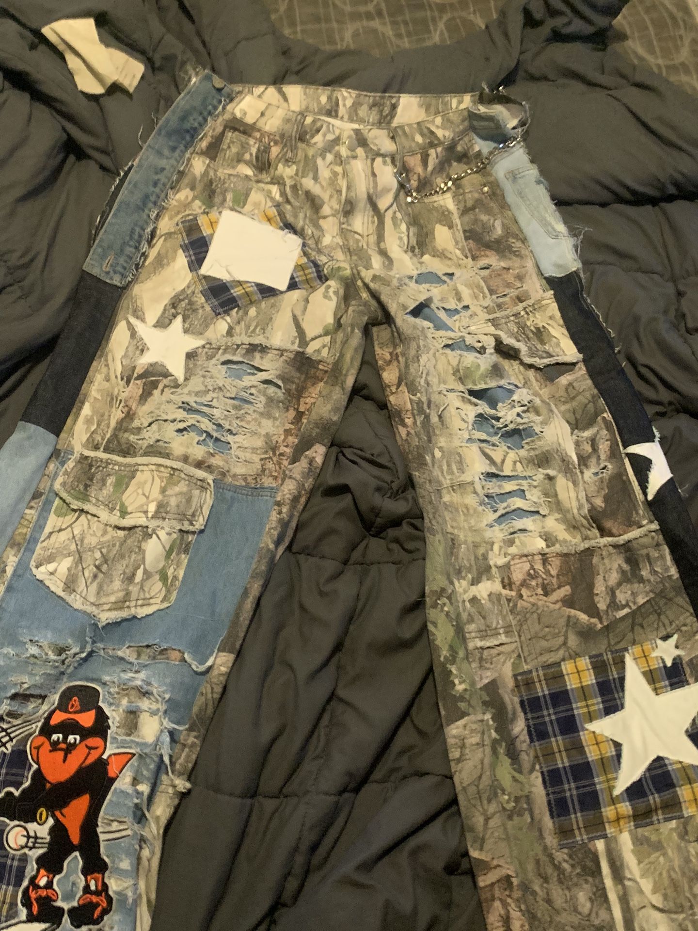 patch work custom jeans size 38-40