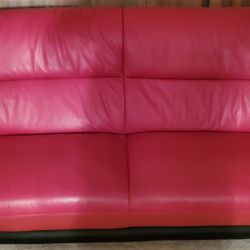 Red & Black Sofa, Loveseat And Chair