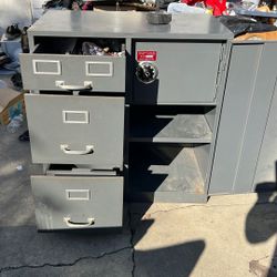 This is a vintage Cole Steel combination filing cabinet and safe. 
