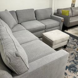 Furniture- 5 Pc Modular Fabric Sectional- Radley
