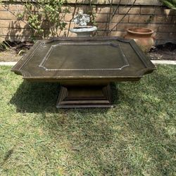 Square Coffee Table Dark Bronze Pedestal Base