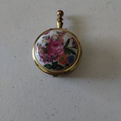 PORCELAIN AND BRASS ASHTRAY