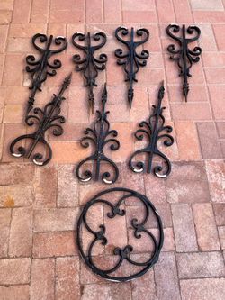 Wrought Iron Decorative Scroll Pieces – Set of 8