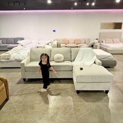 Small Space Sectional Sofa — Storage Ottoman Included  ($895❗️)