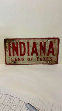Indiana Land of Taxes Novelty License Plate