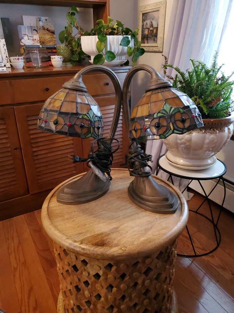 Goose Neck Tiffany Lamps