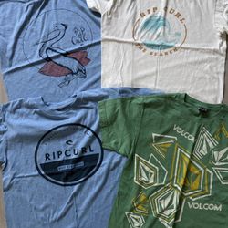 Youth Tshirts- Rip Curl And Volcom, Size Large