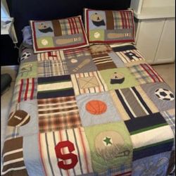 Pottery Barn Junior Varsity Full/queen Quilt Set