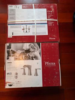 New Phister Jaida 1.2 GPM Widespread Waterfall Bathroom Faucet with Pop-Up Drain Assembly (2 boxes)