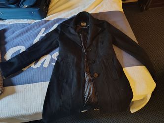 Women's Black Pea Coat, A Nice Woman's Sweater, & a Necklace