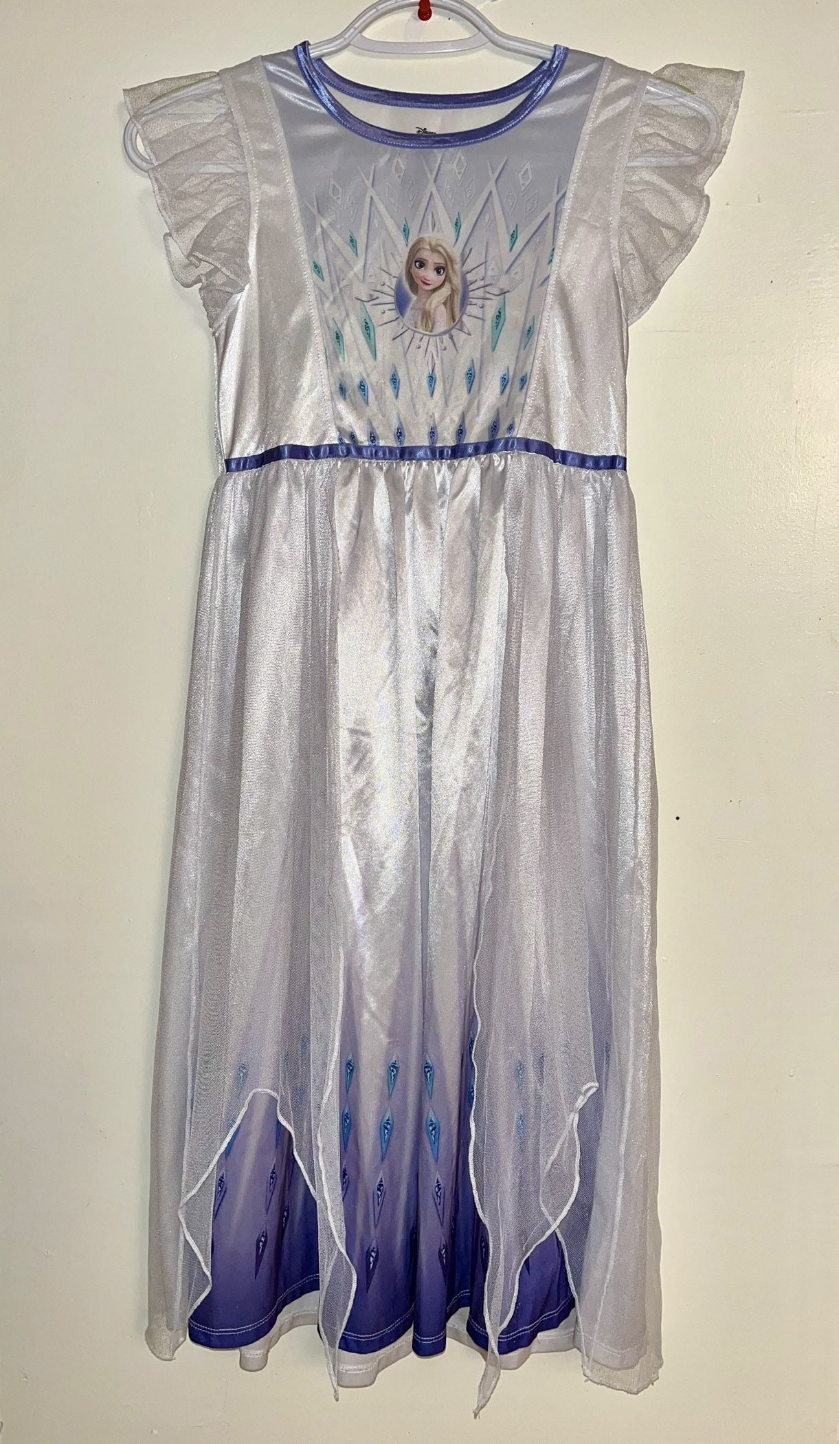 Girl’s Frozen II Fantasy Nightgown Princess Elsa Dress Pajama • White Elsa Epilogue Sz: 10/12