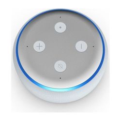 🔥 Amazon Echo Dot 3rd Gen 36EBT3 Smart Speaker with LED Clock, Alexa, Sandstone Fabric White/Gray