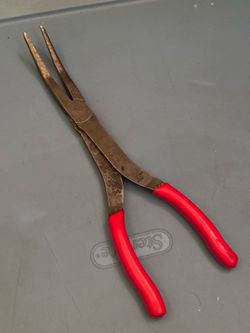 Snap-on Tools 11" Talon Grip™ Long-Neck 35° Bent Needle Nose Pliers (Red)