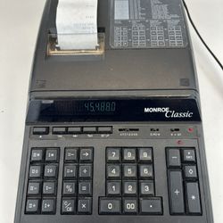 Monroe Classic Desk Business Calculator - Printer - Tested And Working