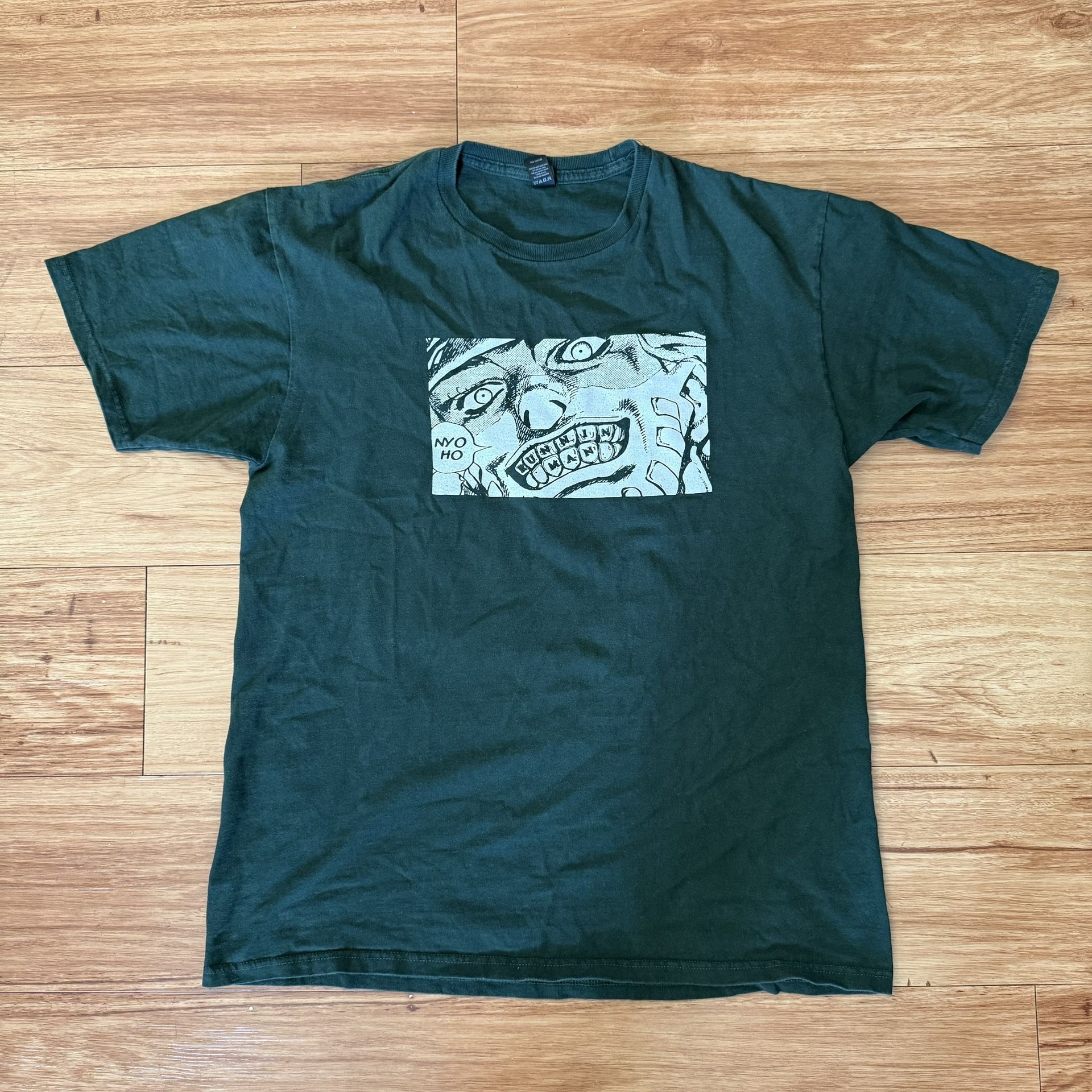 Rare Japanese Release Gyro Zeppeli T Shirt Jojo's Bizarre Adventure Size L Green