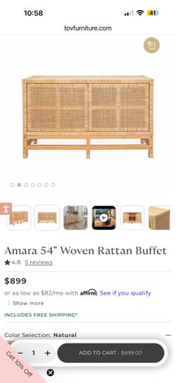 Tov furniture. Model Amara. Wicker/rattan buffet