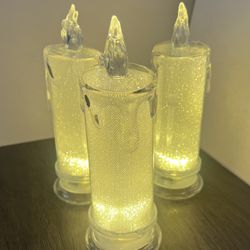 4PCS White LED Candles 