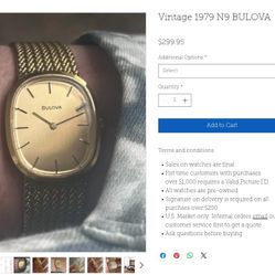 1979 N9 Gold Bulova Watch