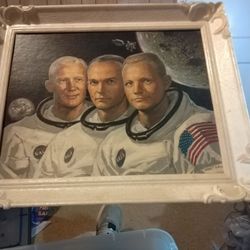 Vintage Picture Of Astronaut's Of Apollo 11 First On The Moon.