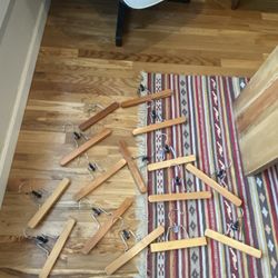 Wooden Pant Hangers with Metal Clips 