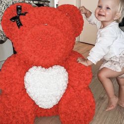 Flower Bear Rose Bear Anniversary Birthdays 