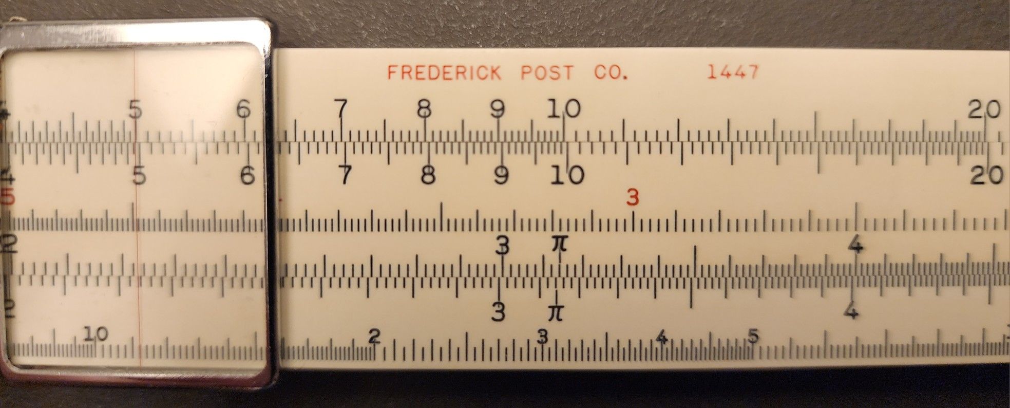 Vintage Frederick Post Co. 1447 Slide Rule, manufactured by Hemmi in Japan 1970