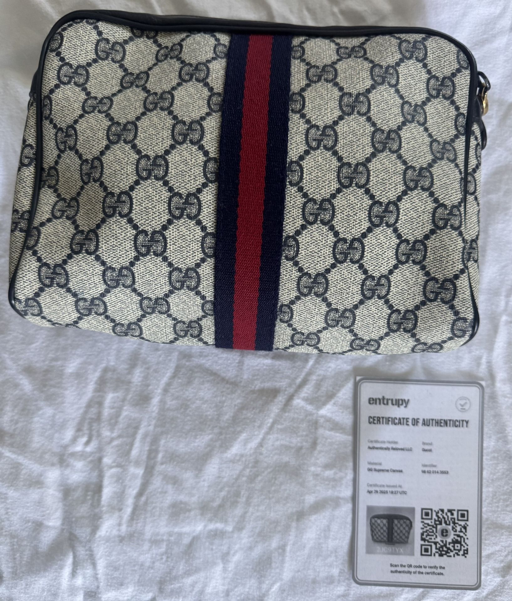 Gucci Gucci Ophidia Supreme Coated Canvas Toiletry Pouch
