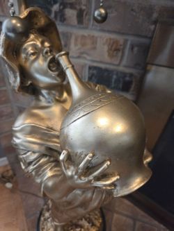 Gold-Tone Figurine Man Drinking from Jug