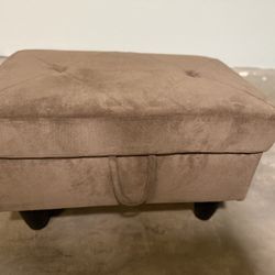 Beige Storage Ottoman