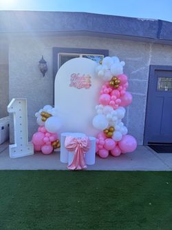 Party Backdrop with Balloon Garland Setup