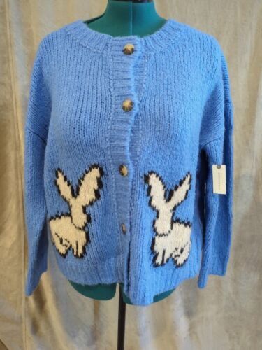 Long Sleeve Cardigan Easter Cardigan Sweater Blue Lz.