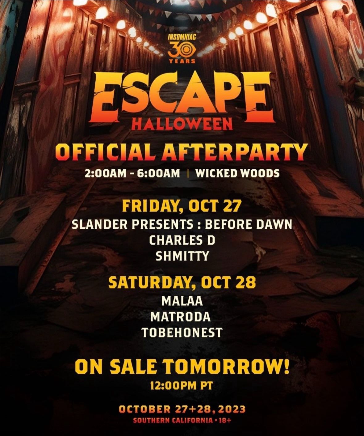 ESCAPE AFTER PARTY SATURDAY 
