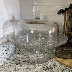 Crystal cake stand punch bowl