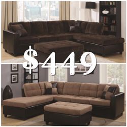New tan beige or dark brown sofa sectional