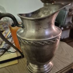 Vintage Antique silver plate pitcher{Key stone}