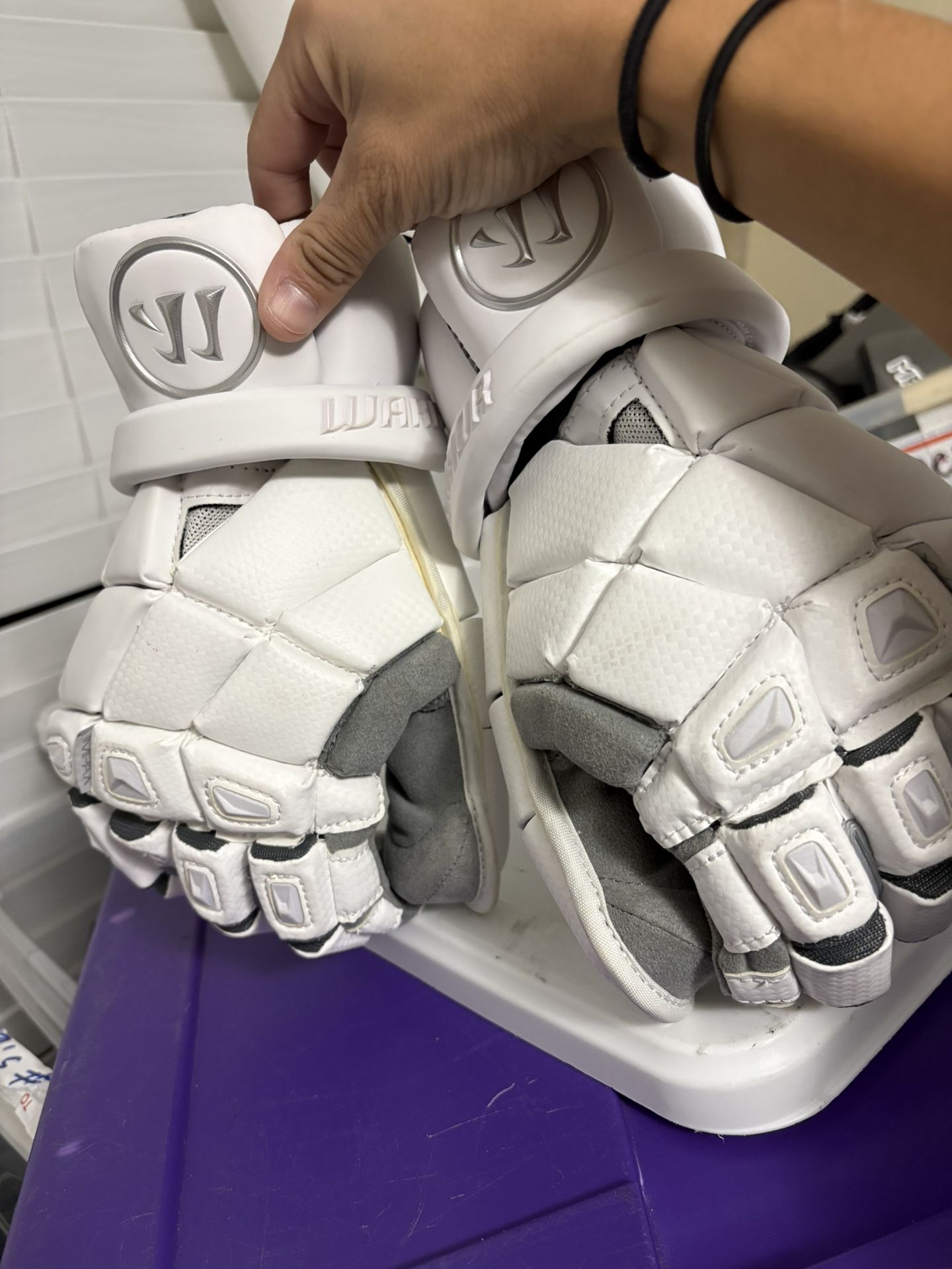 New large lacrosse warrior nemesis, pro goalie gloves